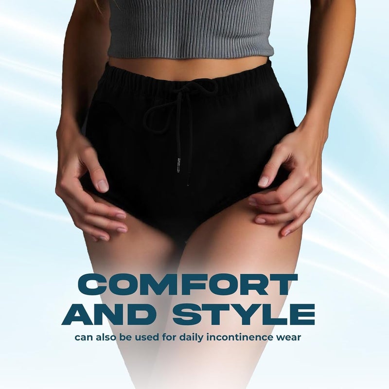 LFDAVP Reusable Adult Swim Diaper Special Needs, Incontinence Plastic Pants Cloth Diaper Cover, Waterproof Training Rubber Underwear （Black, L - Image 3